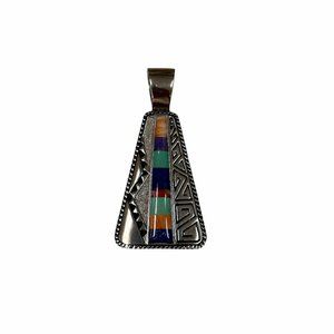 Carolyn Pollack Relios Southwestern Sterling Silver Turquoise Coral Pendant